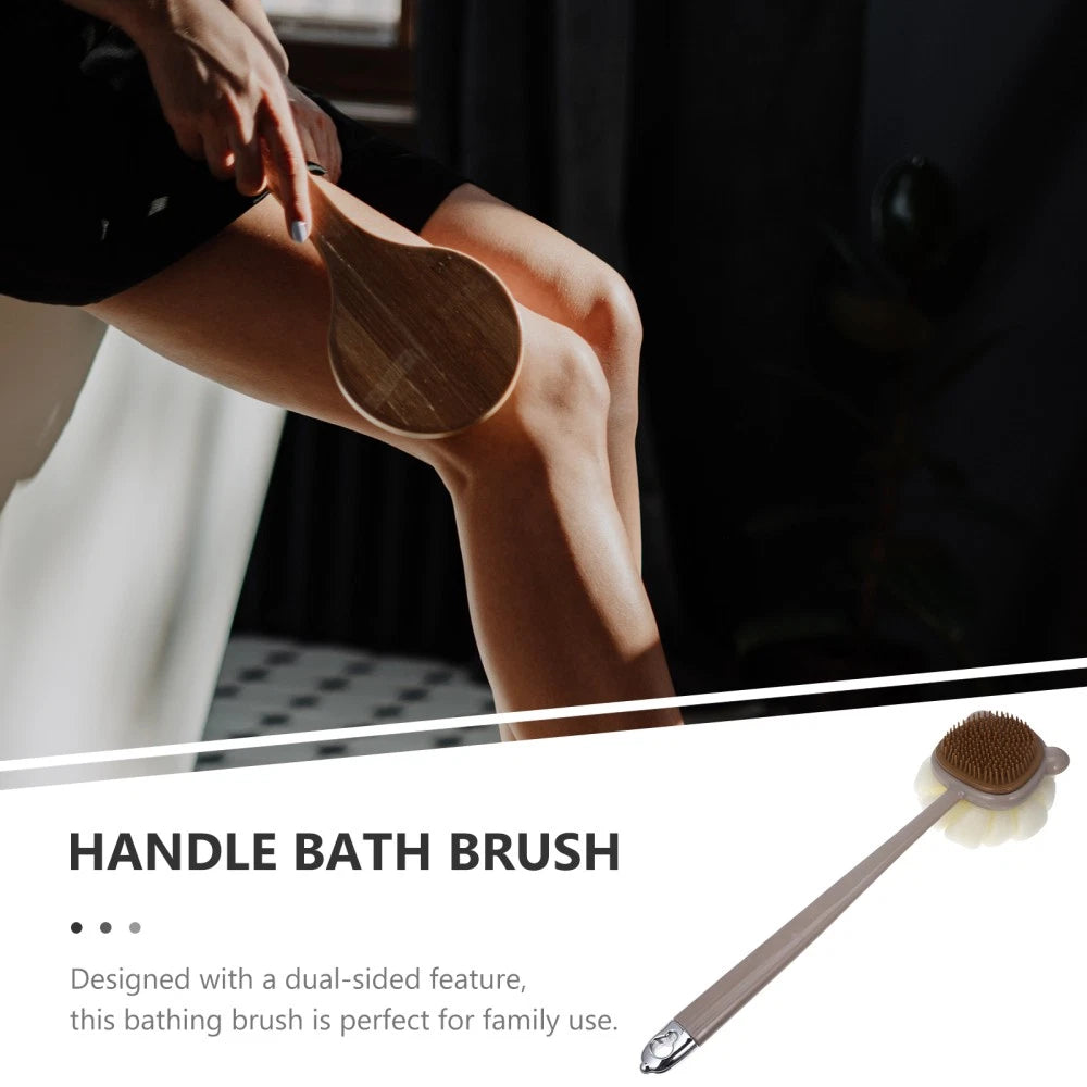 Sided Long Handle Bath Brush Body Scrubber for Shower and Bath