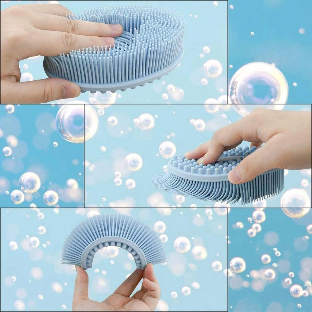 Silicone Body Brush Bath Brush Back Scrubber Easy Handle Bath Shower Brush