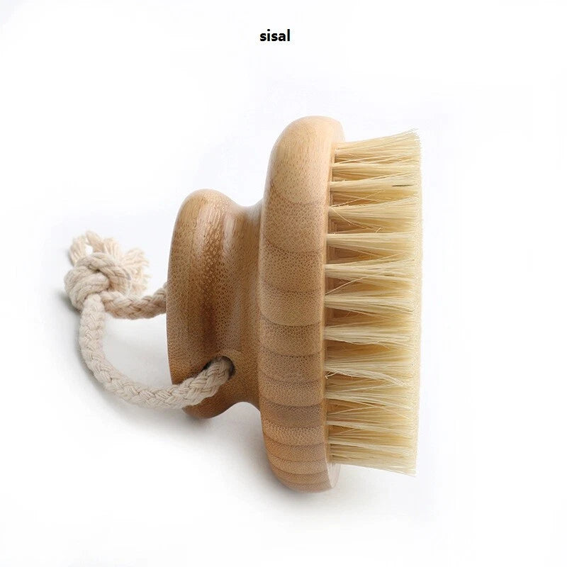 Engrave Logo-Bamboo handle bath brush body brush dry brush clean brush sisal