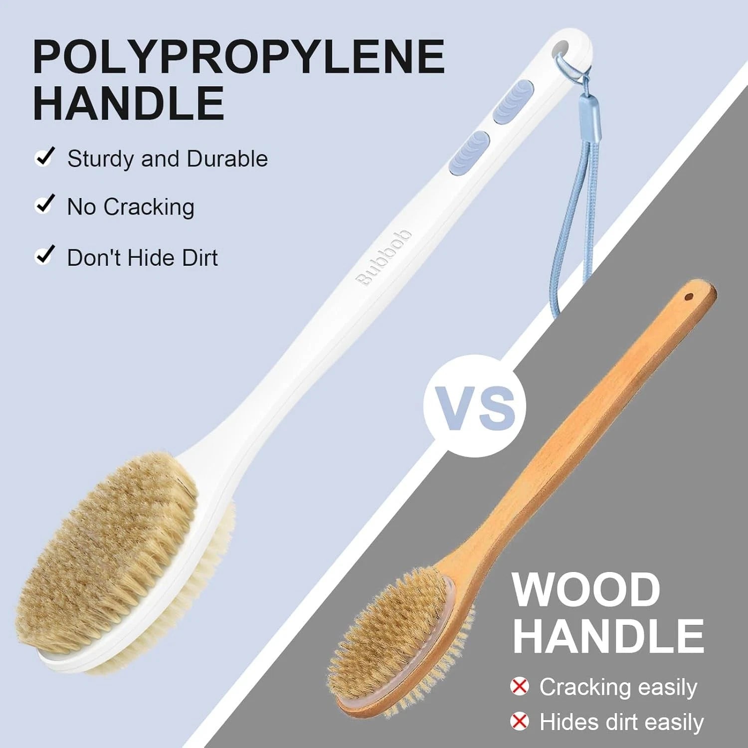 Back Scrubber, Back Scrubber for Shower, Bath Brush Long Handle (Blue)