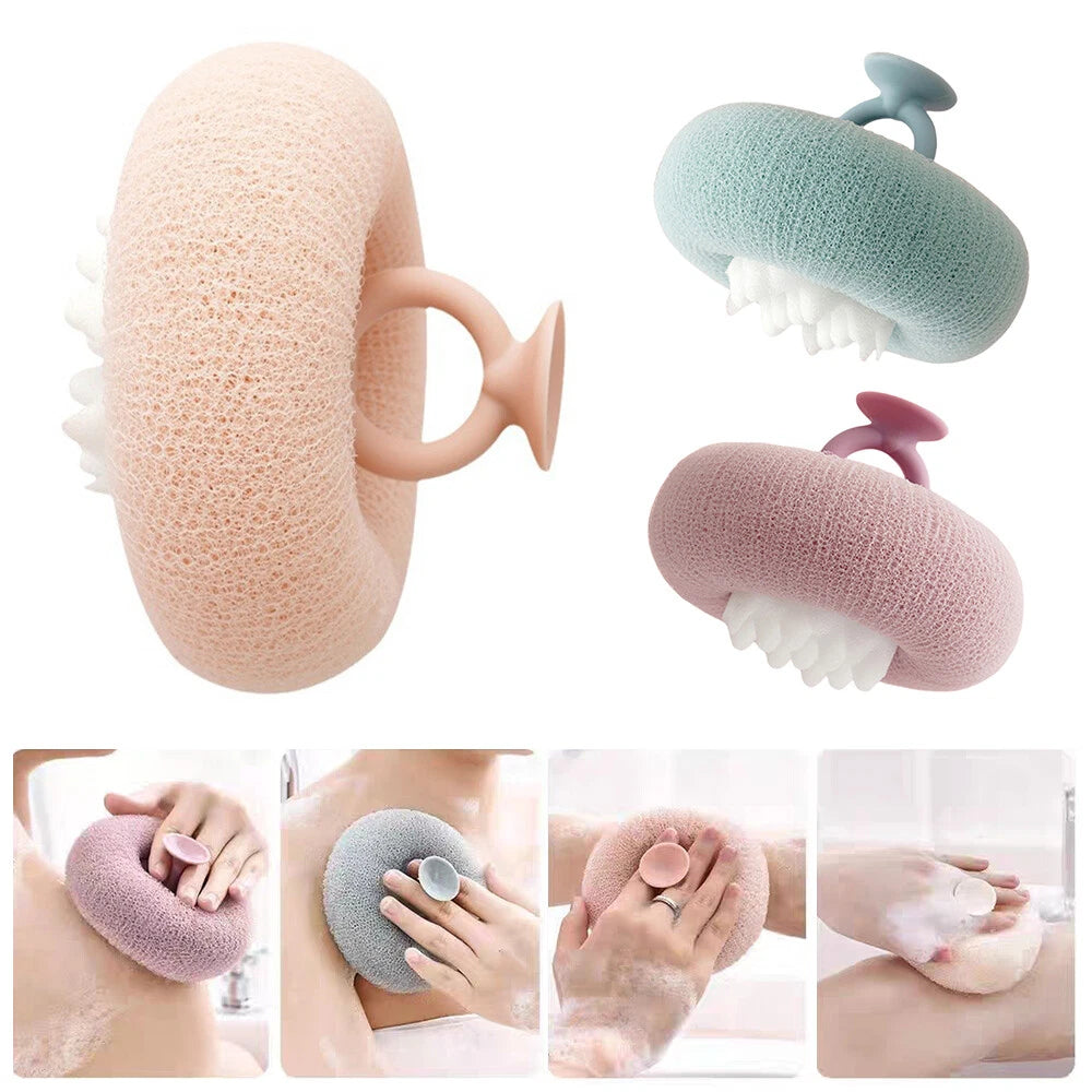 Sunflower Bath Puff Ball Super Soft Shower Exfoliating Towel with Suction Cup