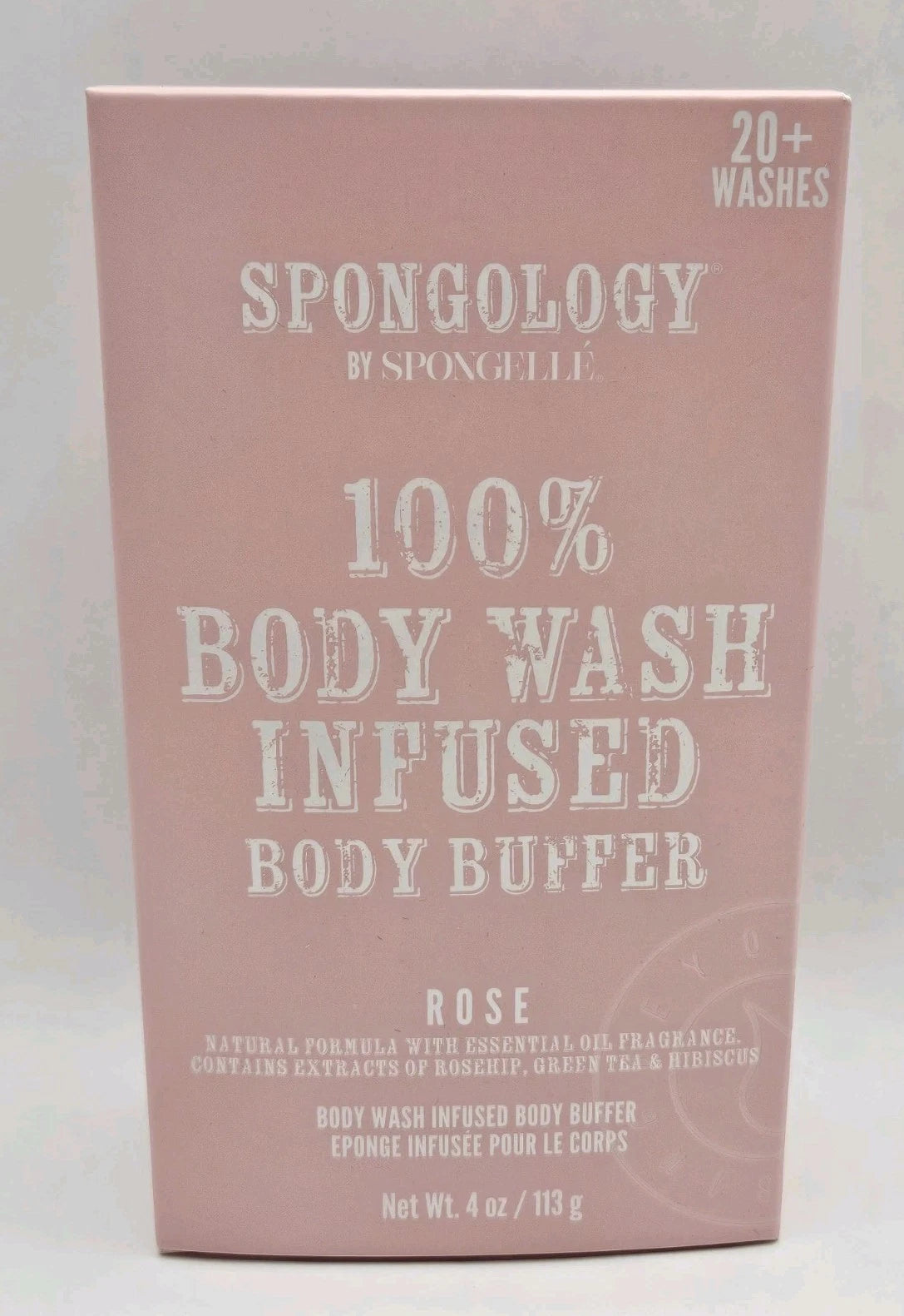 Spongelle Spongology Body Wash Infused Body Buffer Rose 4oz NEW 20+ Washes