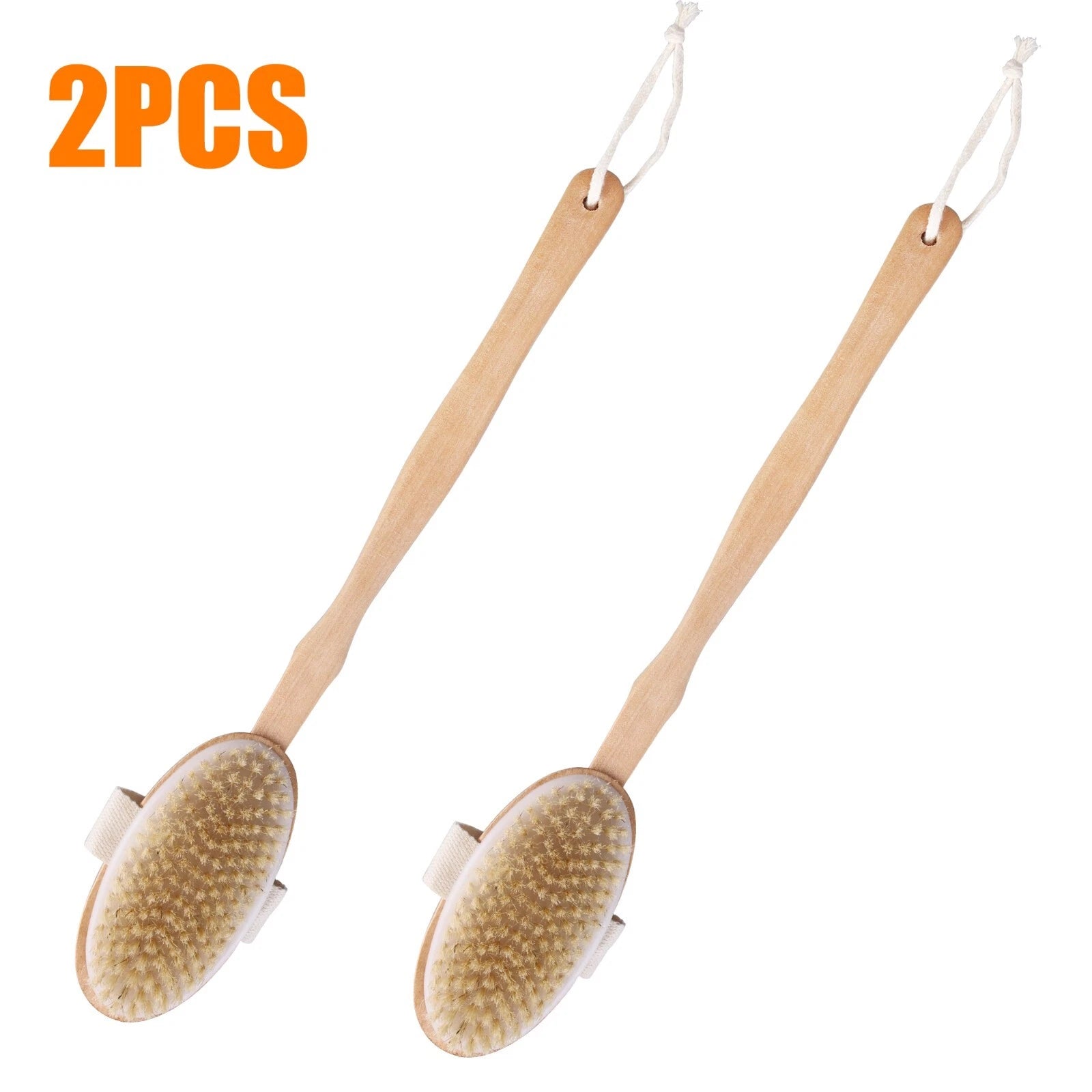 Natural Bristle Body Brush - Wooden Spa Scrubber for Dry Skin & Shower Care | US