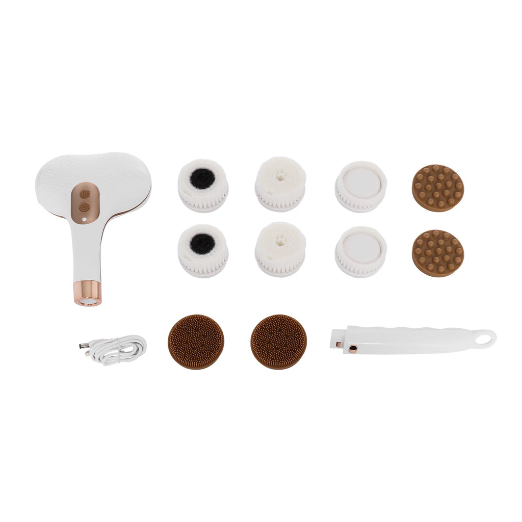 Electric  Long Handle Shower Brush 2 Head Rechargeable Body Brush Back Scrubber