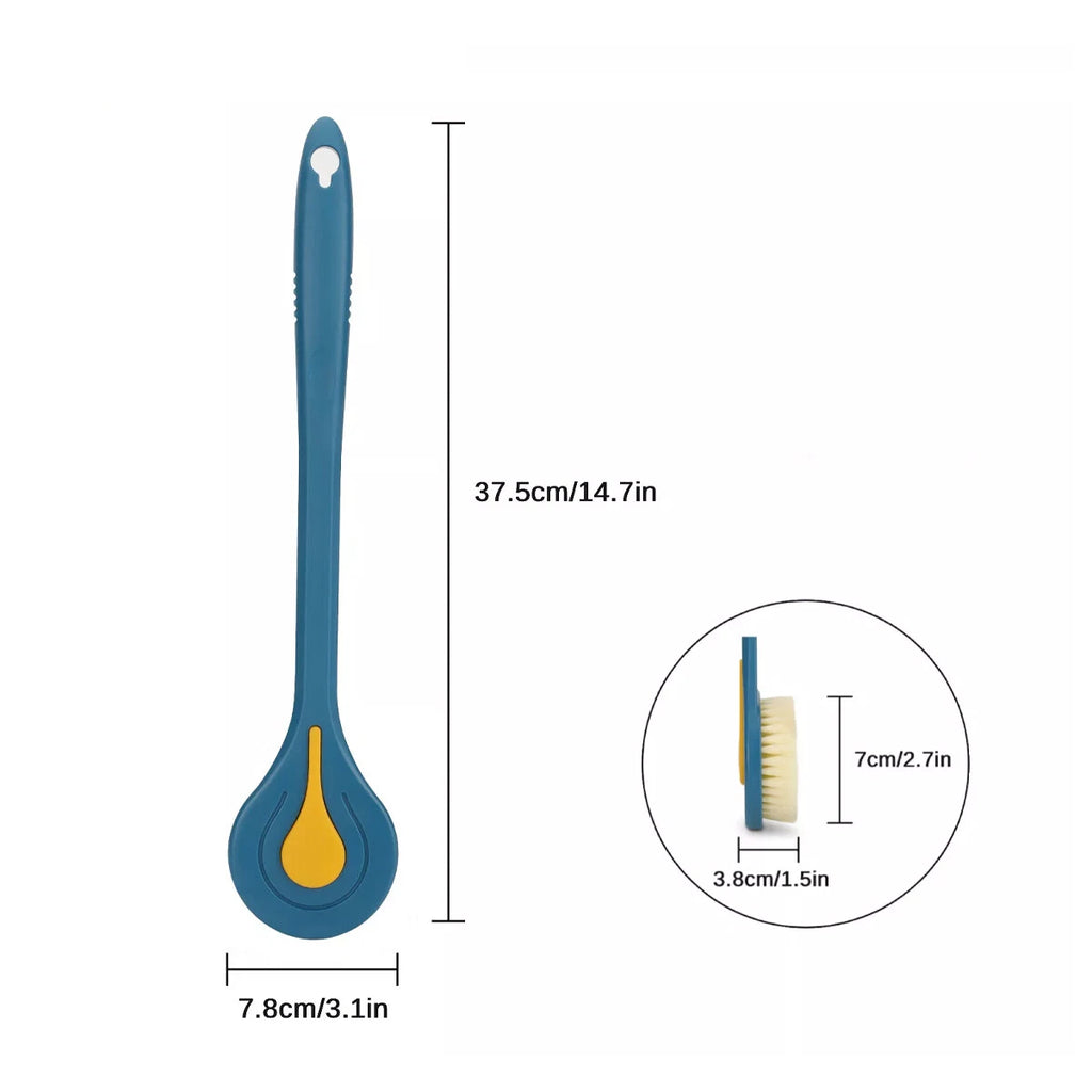 14.7" Long Handle Bath Brush Soft Bristle Back Body Skin Shower Washing Scrubber