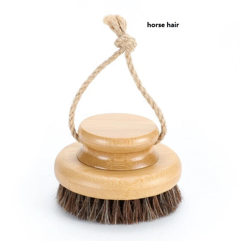 Engrave Logo-Bamboo handle bath brush body brush dry brush clean brush sisal