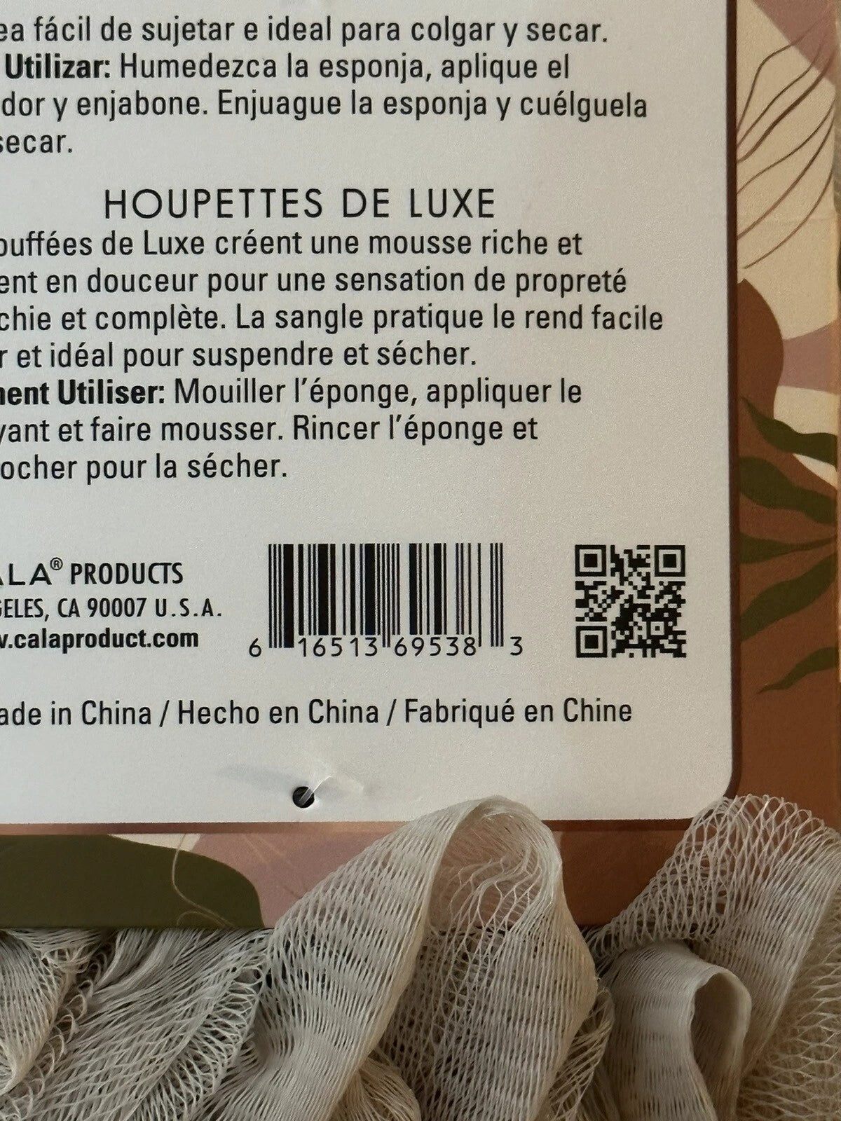 Spa Solutions 2 Pack Bath Deluxe Sponges Puffs Ivory/Tan Exfoliating & Cleansing