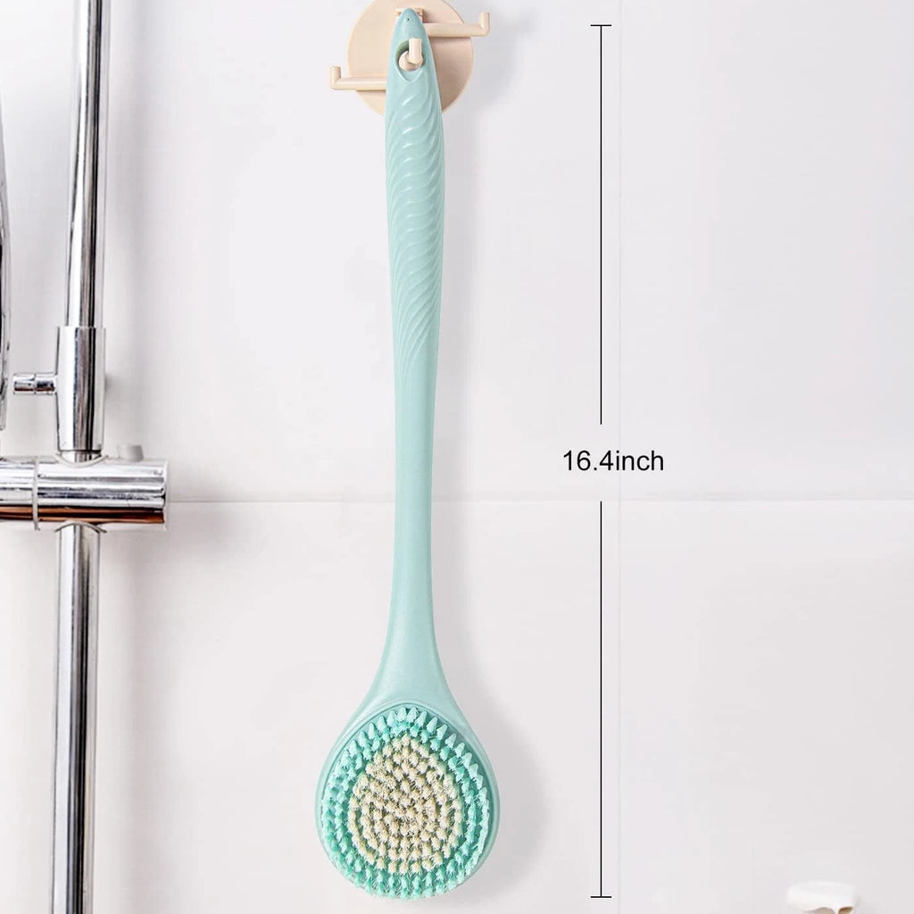 Back Scrubber for Shower - Long Handle Bath Brush 16.4 inches with Soft Brist...