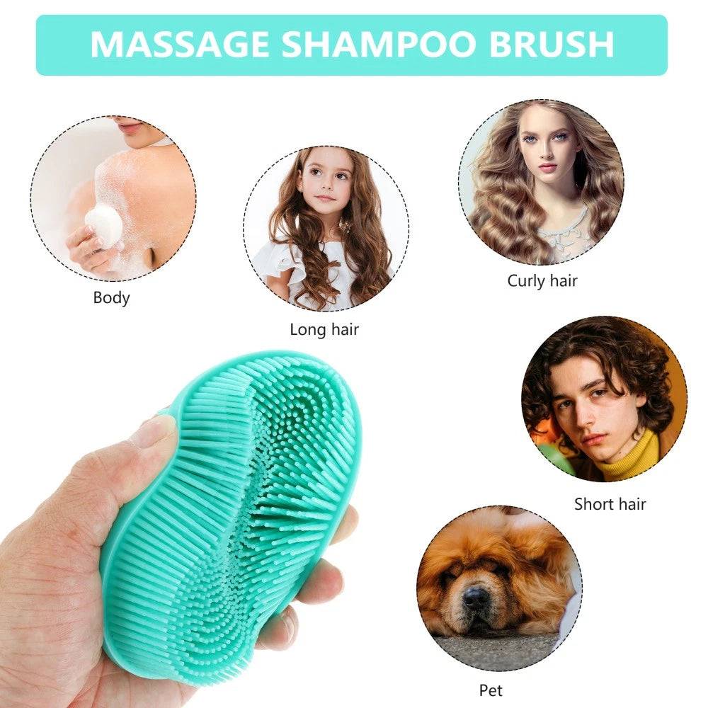 Slicone Back Scrubber Bath Body Brush Shower Brush Scalp Scrubber