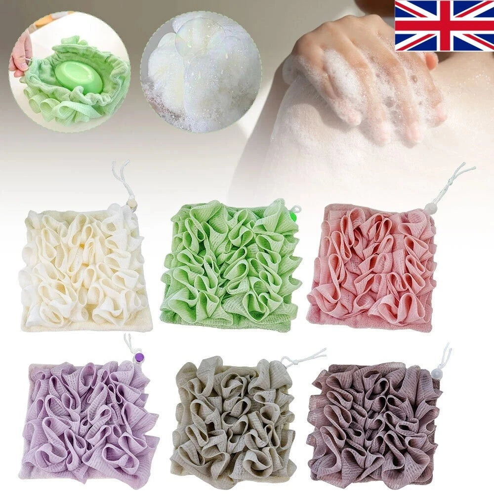 Exfoliating Large Body Scrubber Sponge Brush Puff Bath Loofah Mesh Shower-Flower