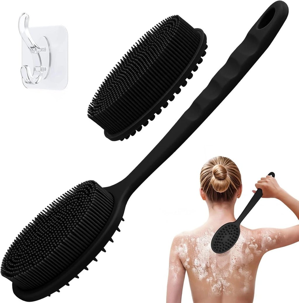Silicone Back Scrubber, Soft Silicone Loofah with Handle, Gentle Exfoliating Bac