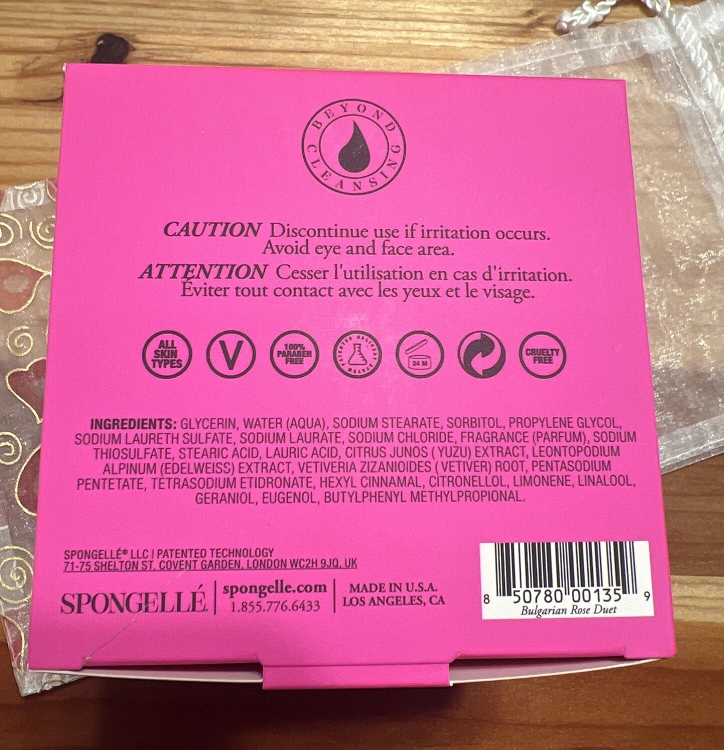 Spongelle BULGARIAN ROSE DUET (Set Of 2) Shower Bath Body Buffer Sponge 5.5 Oz