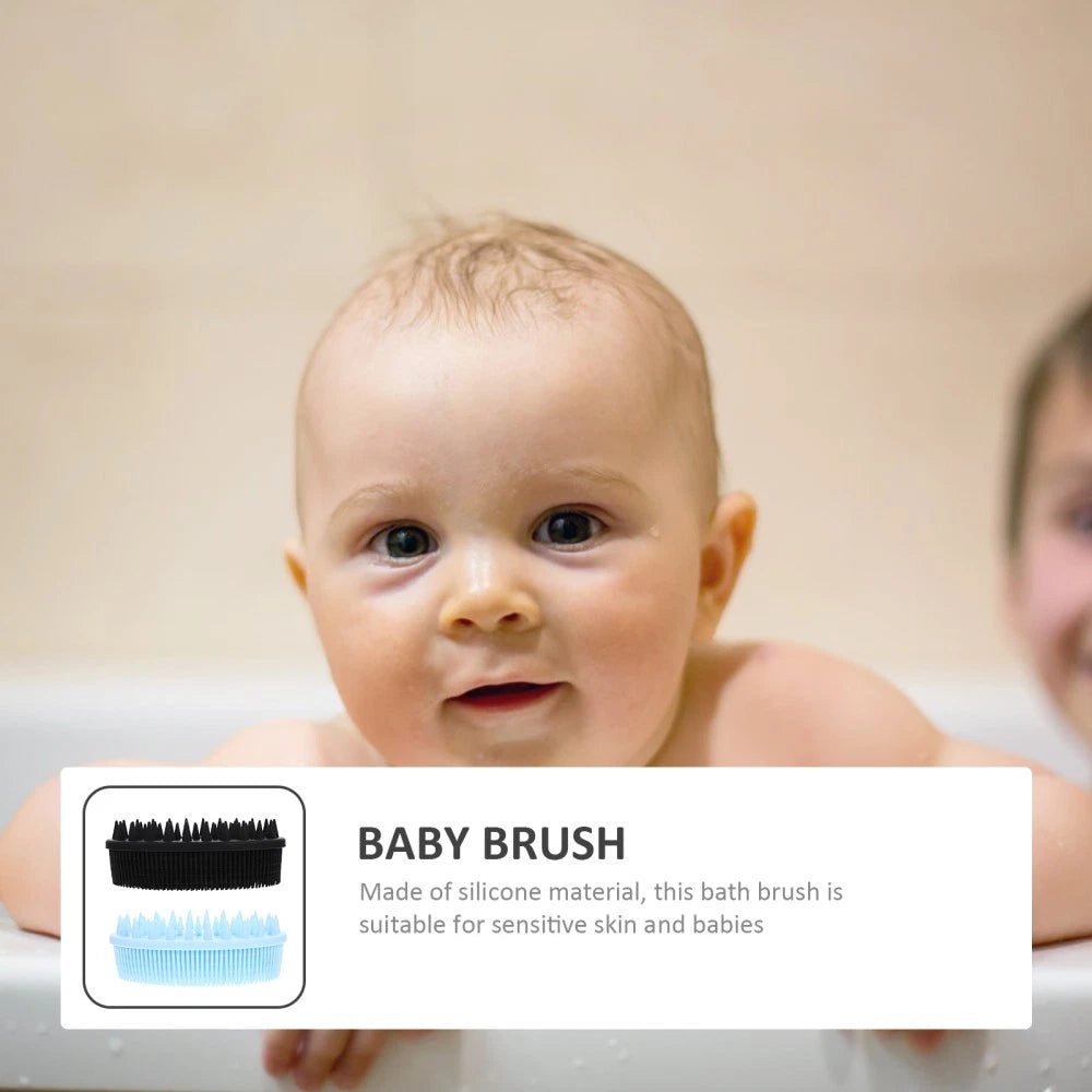 2 Pcs Bath Man Shower Scrubber Silicone Body with Handle