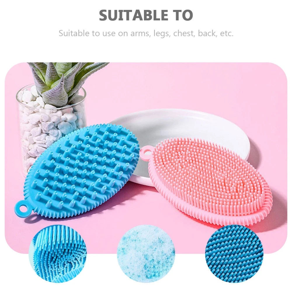 Bath Brush Man Body Exfoliator Hand Held Silicone Scrubber Cleaner