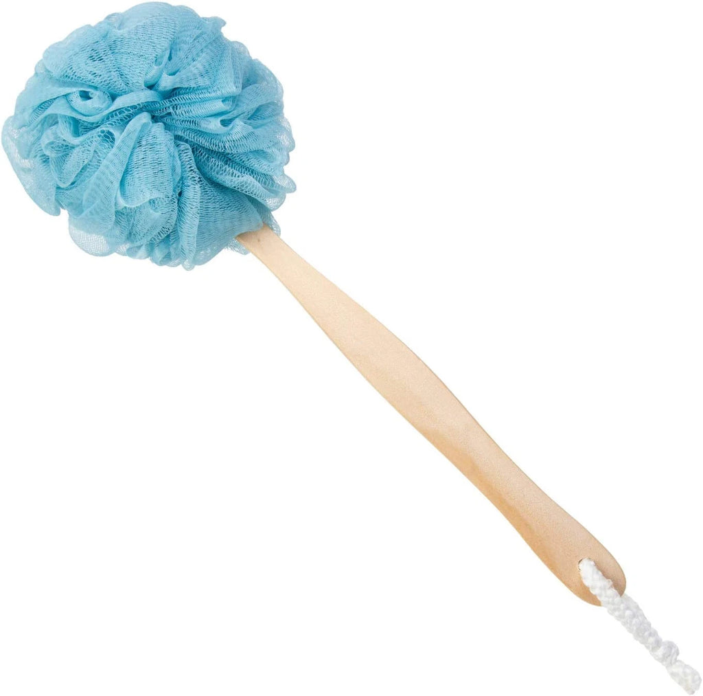 Loofah Back Scrubber for Shower,Wooden Handle Bath Sponge Lufa Shower Brush, Sof
