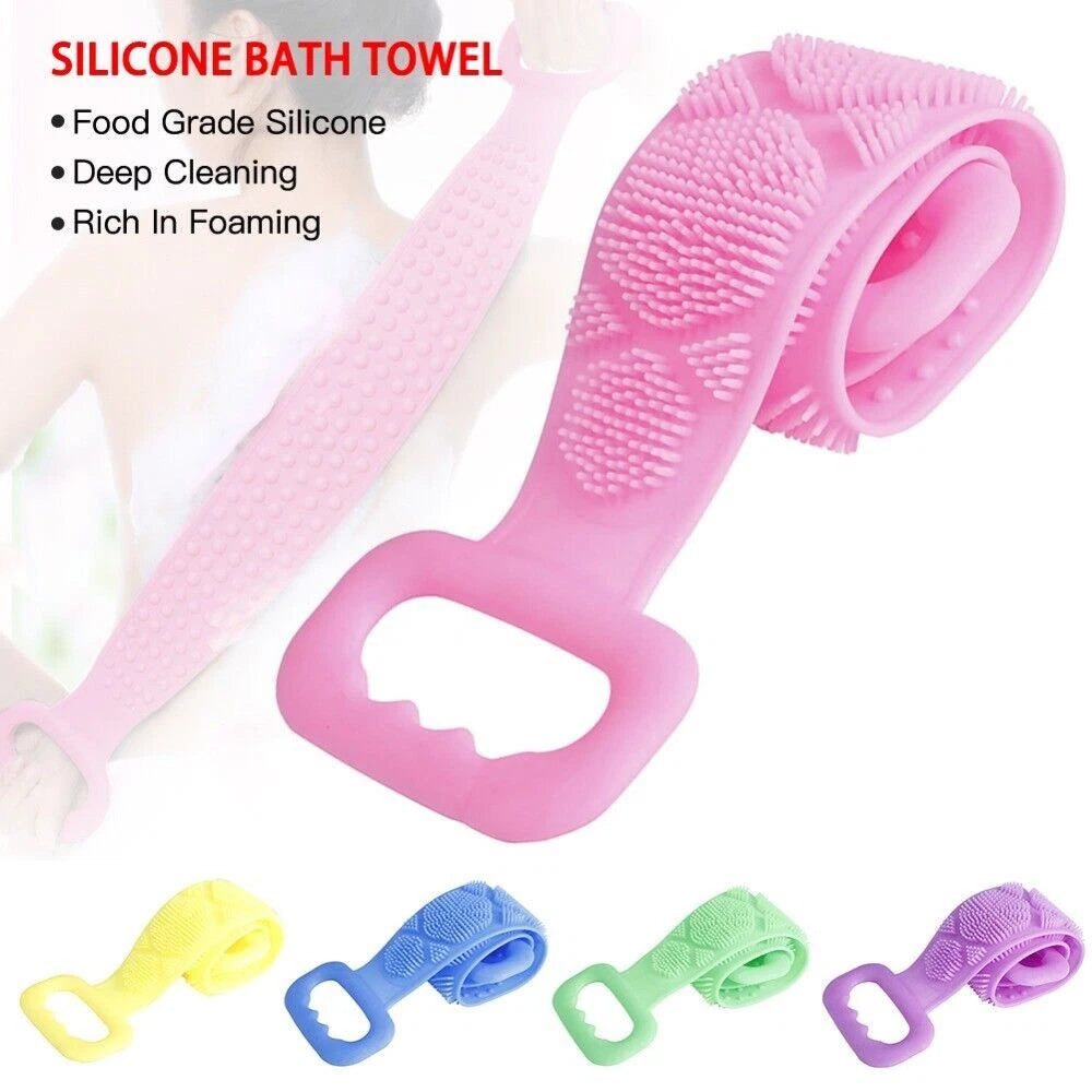 Silicone Exfoliating Back Scrubber Body Cleaning For Bath Shower Belt Brush Tool
