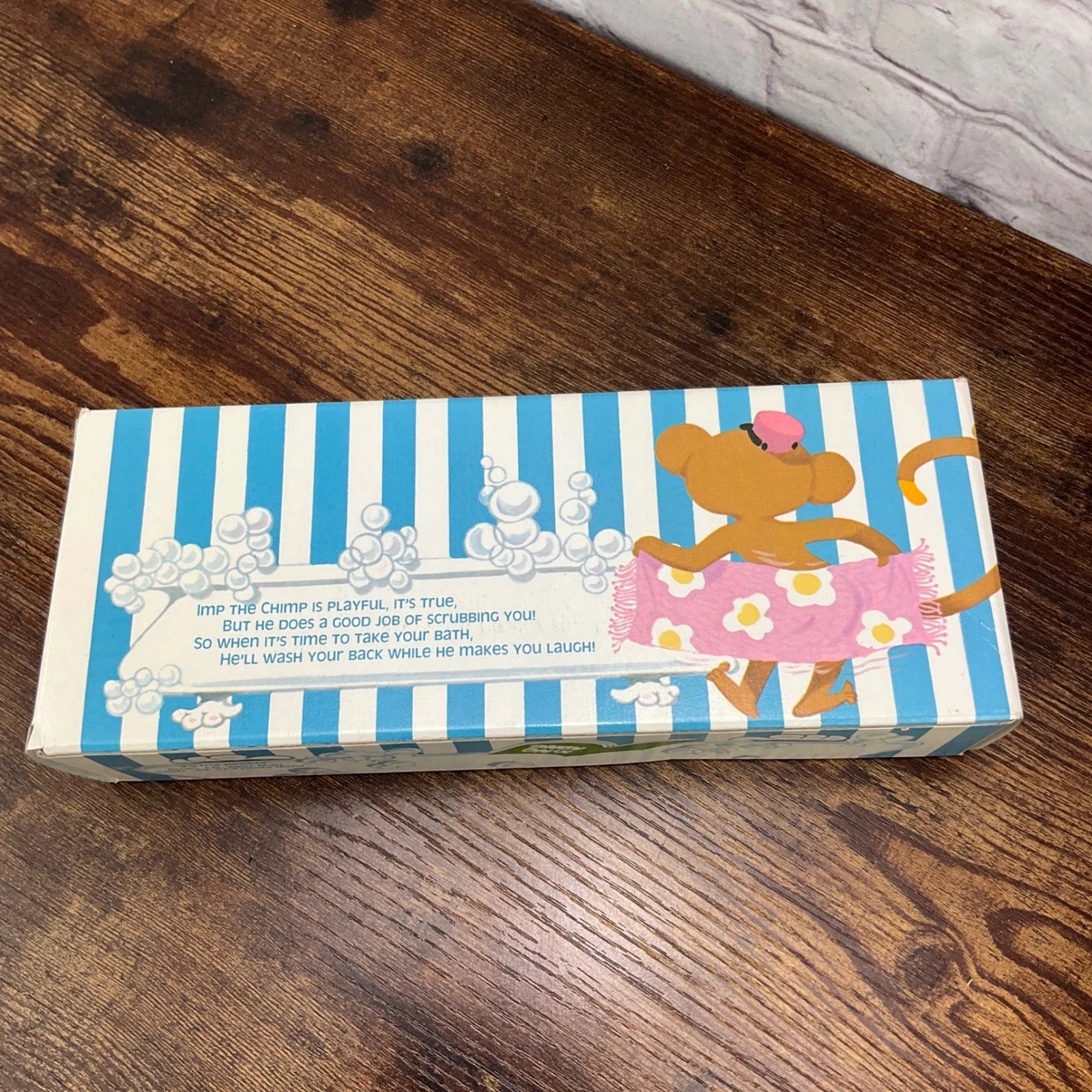 Vintage 1970 The Chimp Bath Brush Set New in Box