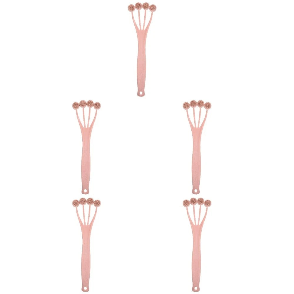 5 Pieces Exfoliating Bath Brush Shower Back Scrubber Long Handle for Body