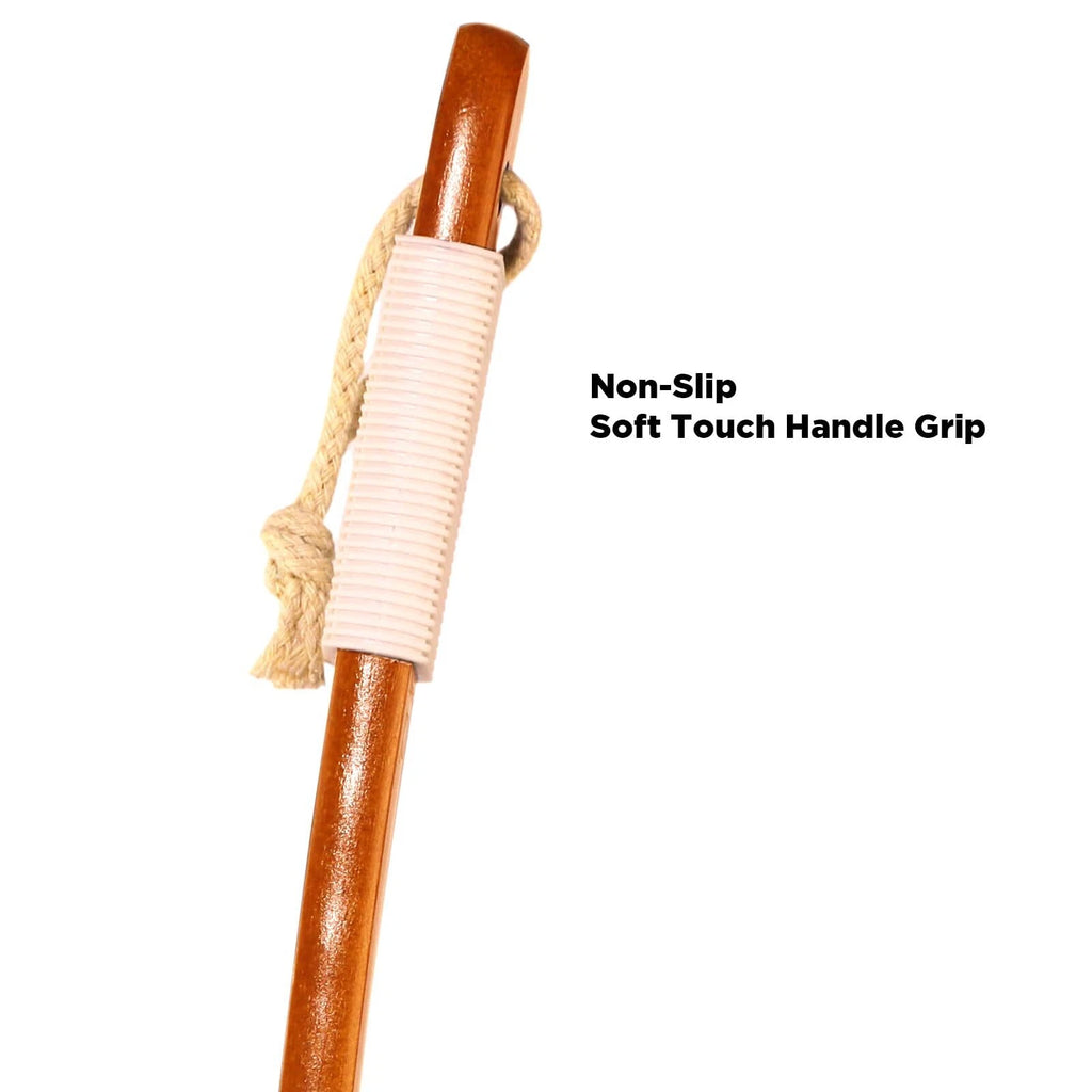 ICANdOIT-17.71Inch Natural Boar Bristles Anti-Slip Curved Long Handle Bath Brush