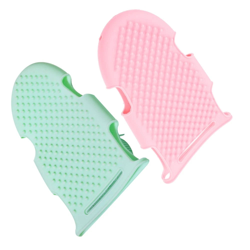 2 Pcs Bath Brush Child Soft Silicone Body Scrubber Portable Loofah