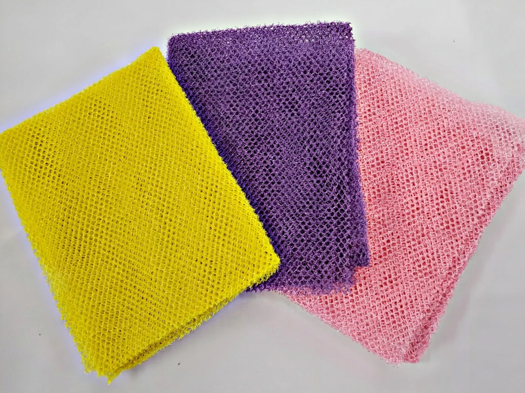 3Pcs African Exfoliating Net Sponge Long Bath Scrubber Deep Body Cleaning Tool