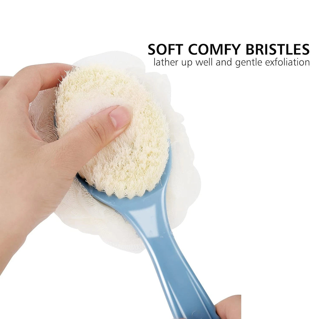 Blue Shower Body Brush for Wet or Dry Use - Exfoliate & Stimulate Circulation