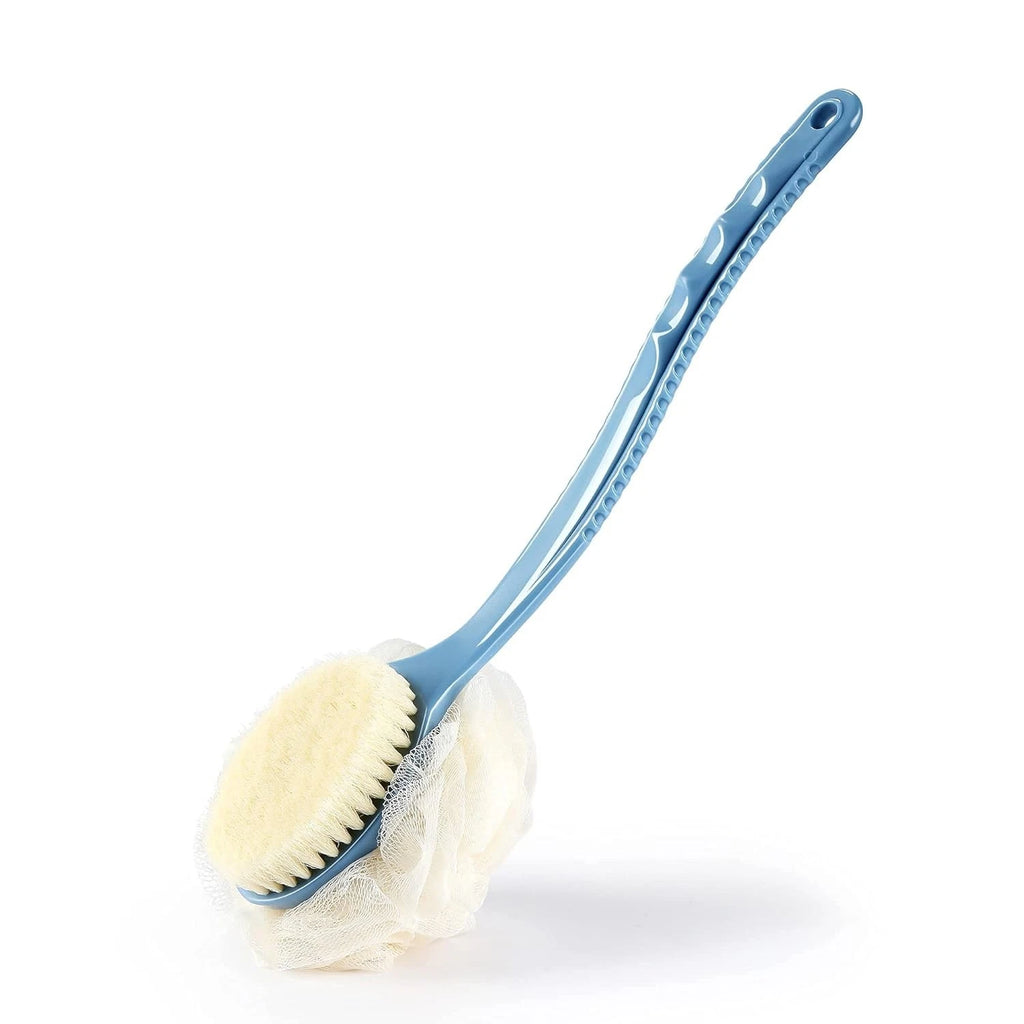 Blue Shower Body Brush for Wet or Dry Use - Exfoliate & Stimulate Circulation