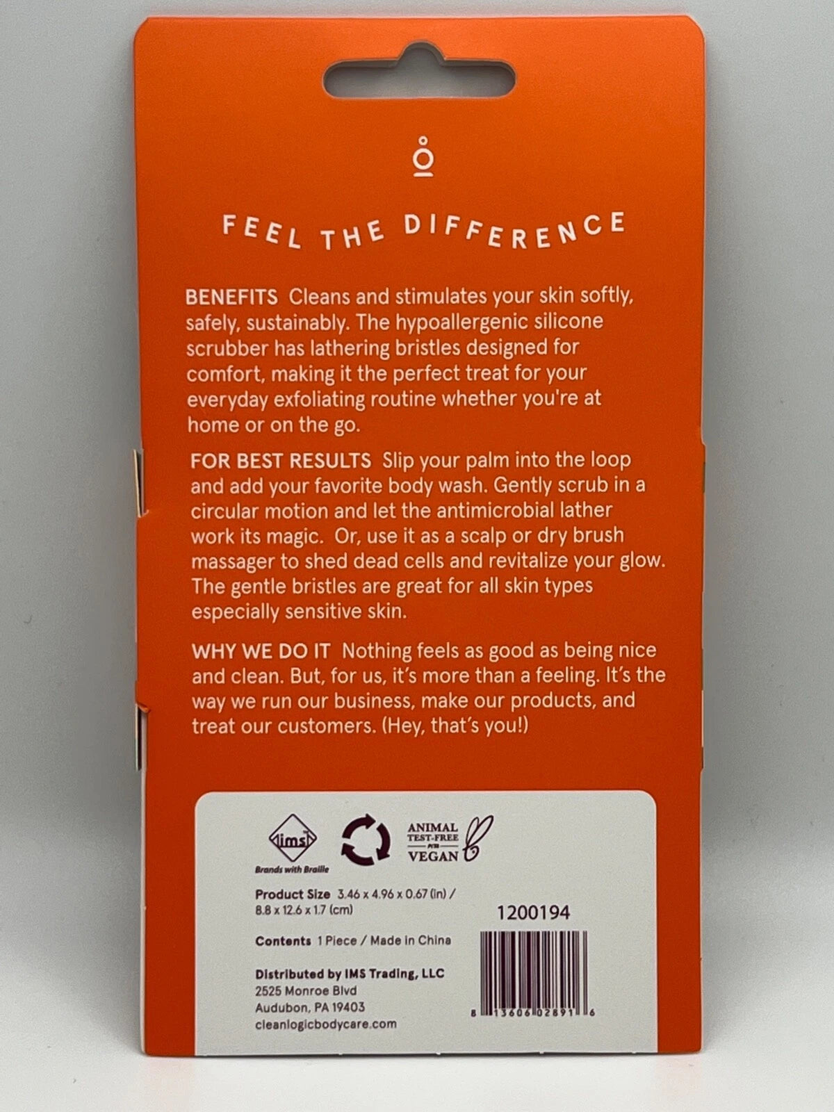 Cleanlogic Bath and Body,  Silicone Body Scrubber