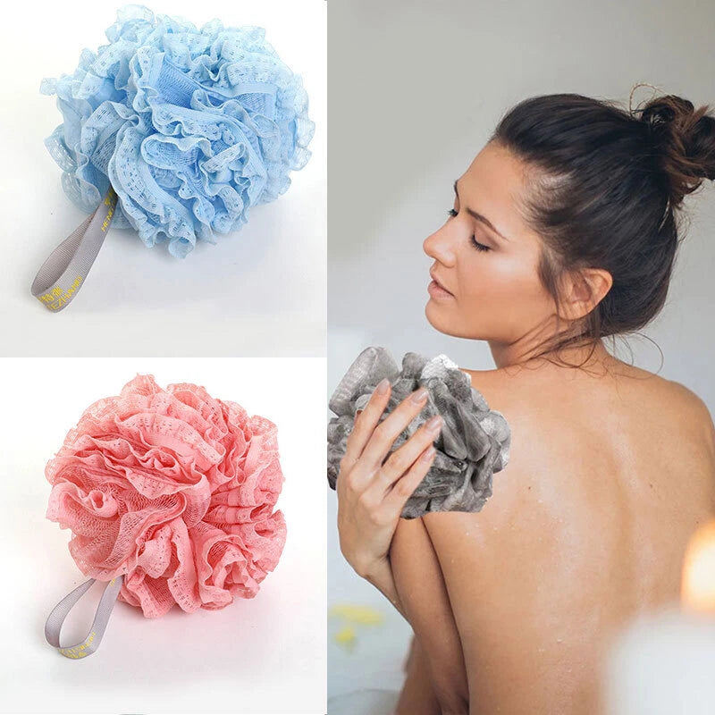Exfoliating Bath Brush Soft Mesh Sponge Back Scrubber Body Wash Shower Loofah🎀