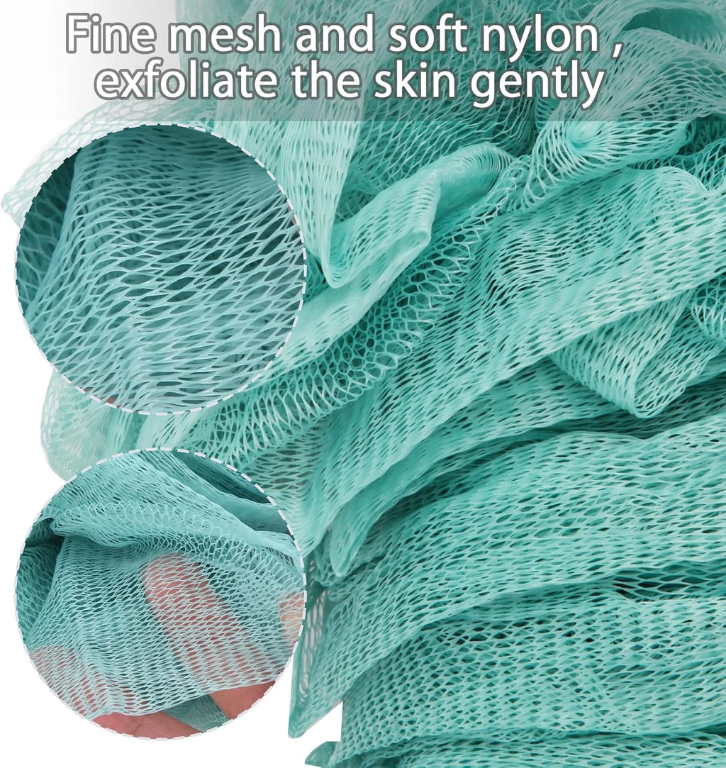 2Pack Back Scrubber for Shower, Loofah Sponge Brush Exfoliating Body, Long Handl