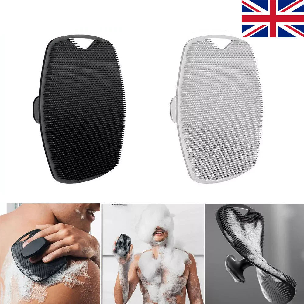 Silicone Body Shower Brush Scrubbers Flat Shower Brushes Gentle Exfoliat UK