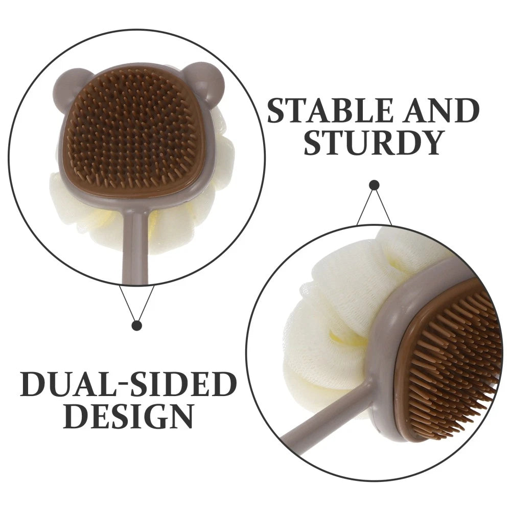 Sided Long Handle Bath Brush Body Scrubber for Shower and Bath