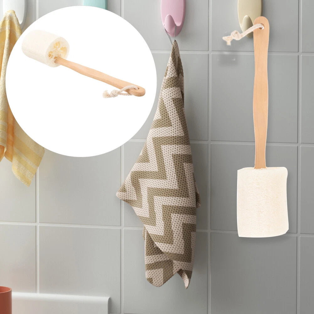 Body Brush Loofah Stick Bath Foaming Scrubber Brush Skin Cleaning Brush