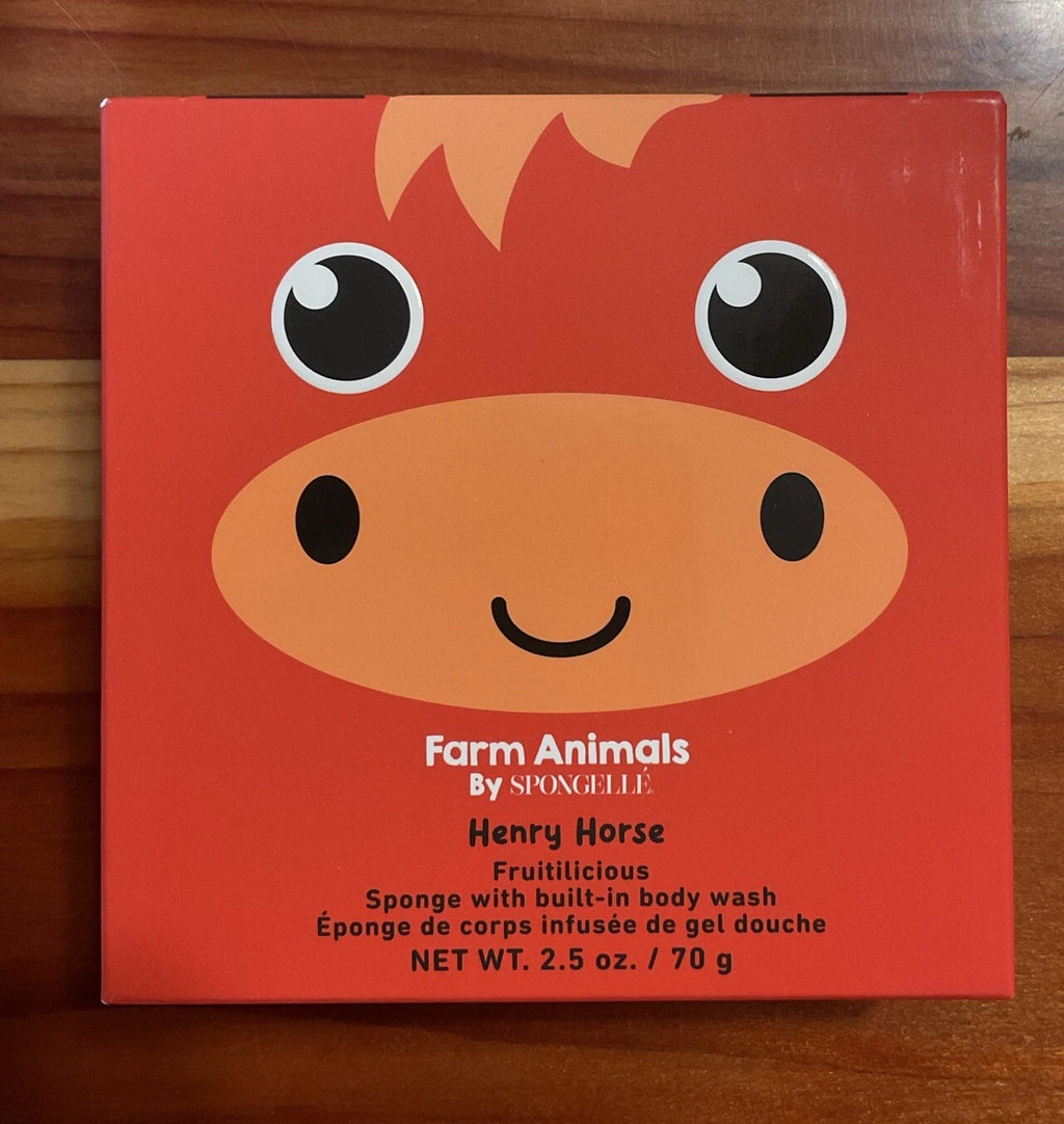 Spongelle Farm Animals ~ HENRY HORSE Infused Bath Body Wash Sponge Buffer 2.5oz