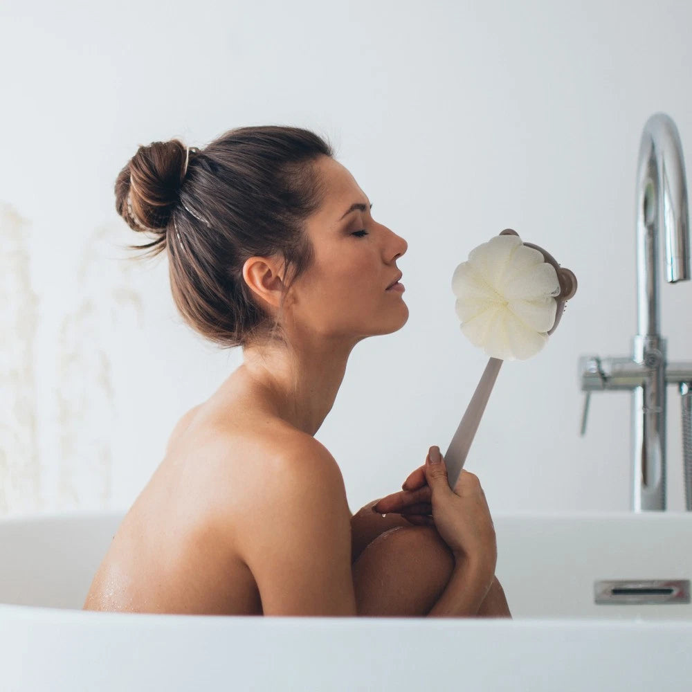 Sided Long Handle Bath Brush Body Scrubber for Shower and Bath