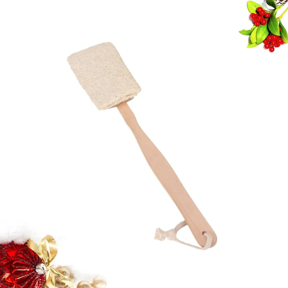 Bath Back Brush for Exfoliating Skin with Natural Loofah Random Color