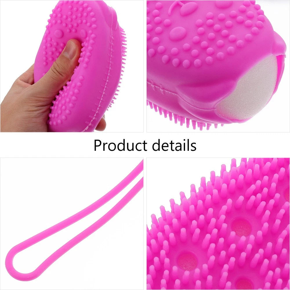 3 Pcs Bath Brush Body Scrubber Exfoliator Silicone Men Shower for