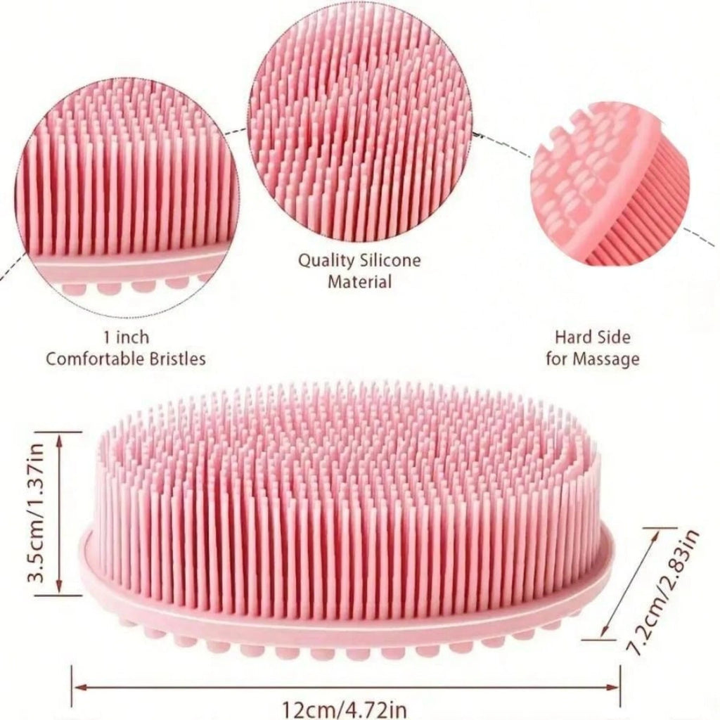 Silicone Body Brush Bath Brush Back Scrubber Easy Handle Bath Shower Brush