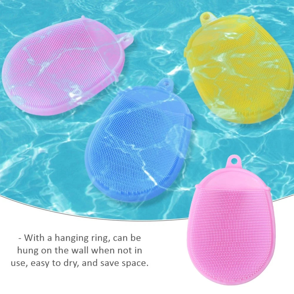 3 Pcs Baby Silicone Shower Brush Child Cleaning Tools Skin Cleaner