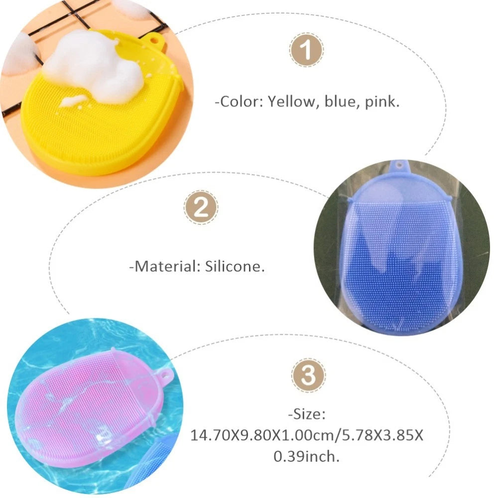 3 Pcs Baby Silicone Shower Brush Child Cleaning Tools Skin Cleaner