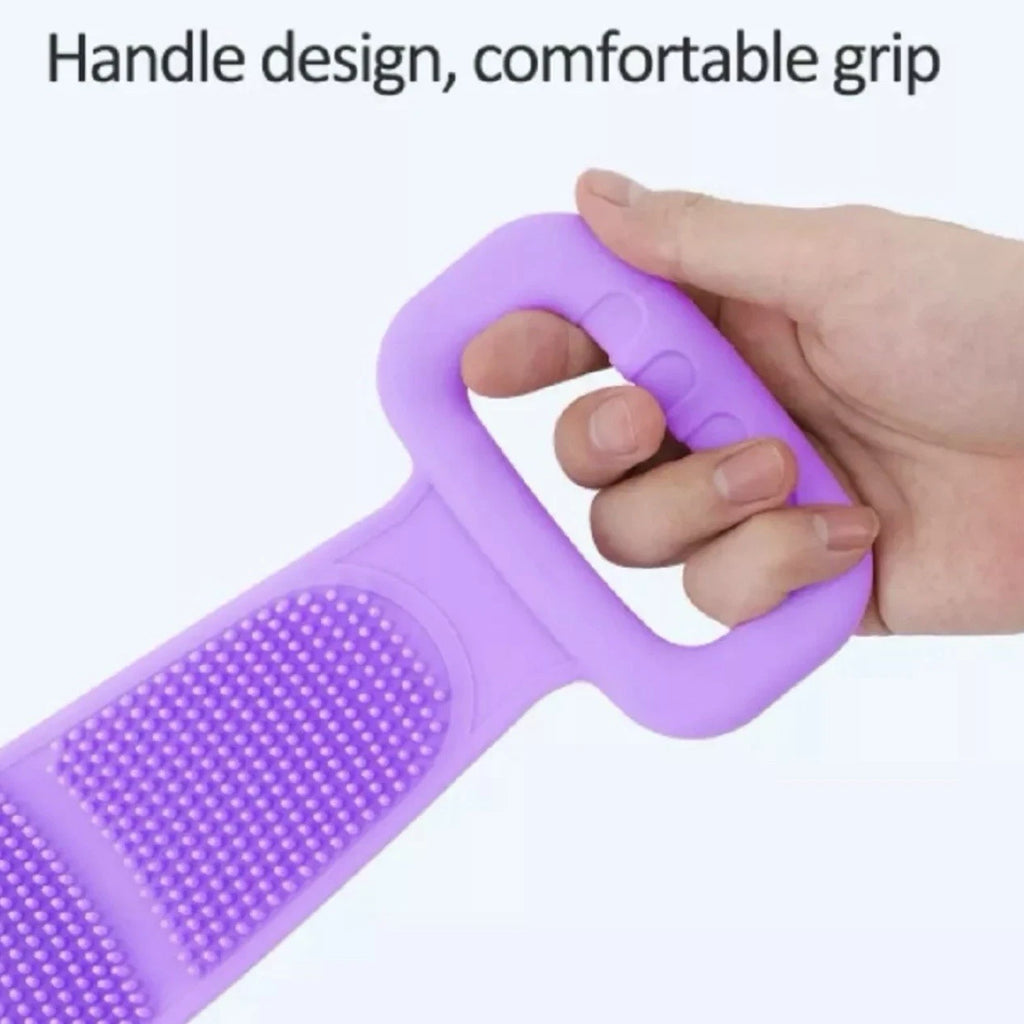 Silicone Bath Body Scrub Brush - Exfoliating Bath Belt, Cleaning Back Towel