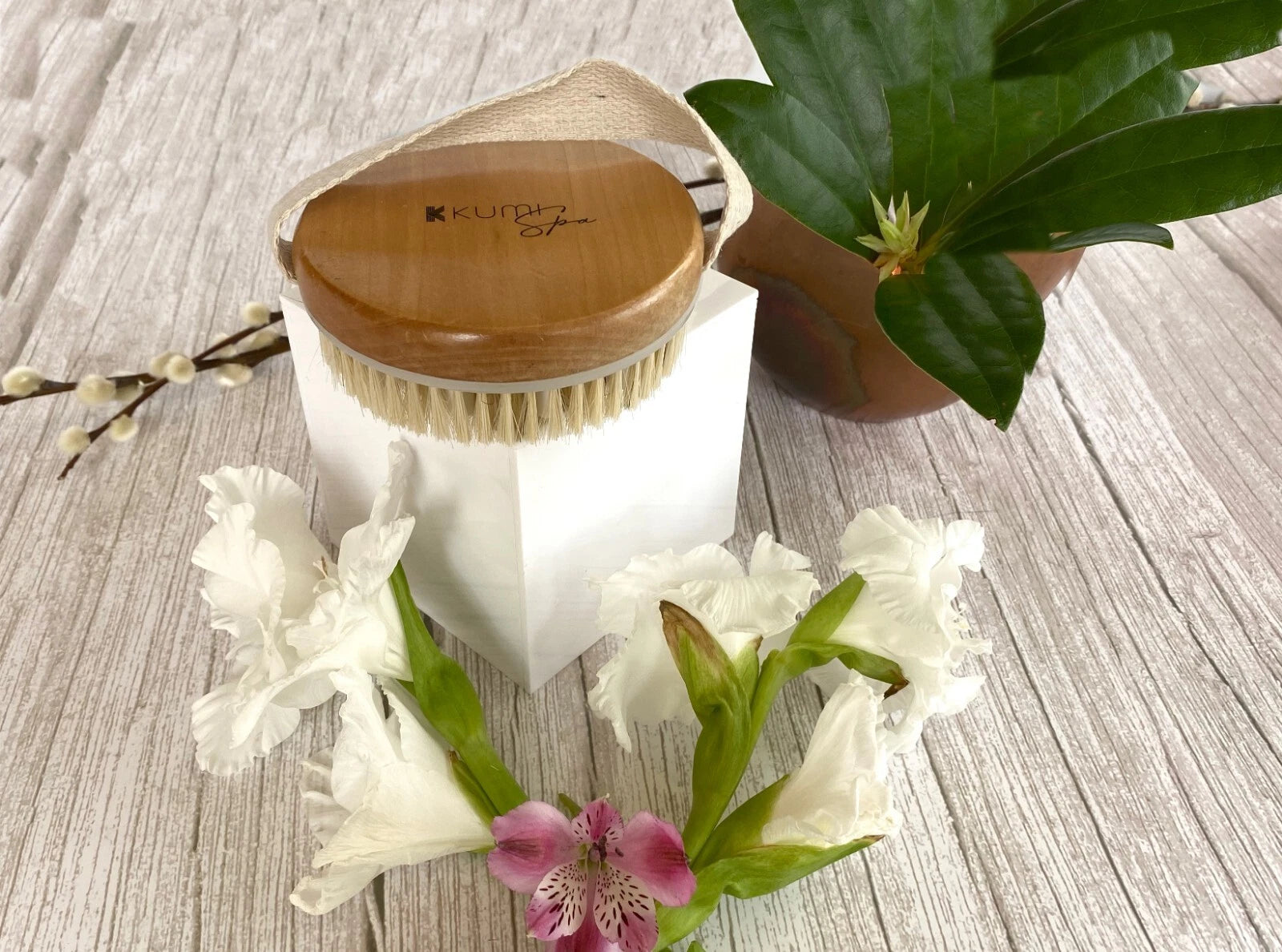 Body Brush Skin Exfoliating Massager Bath Shower Scrubber Natural Boar Bristles