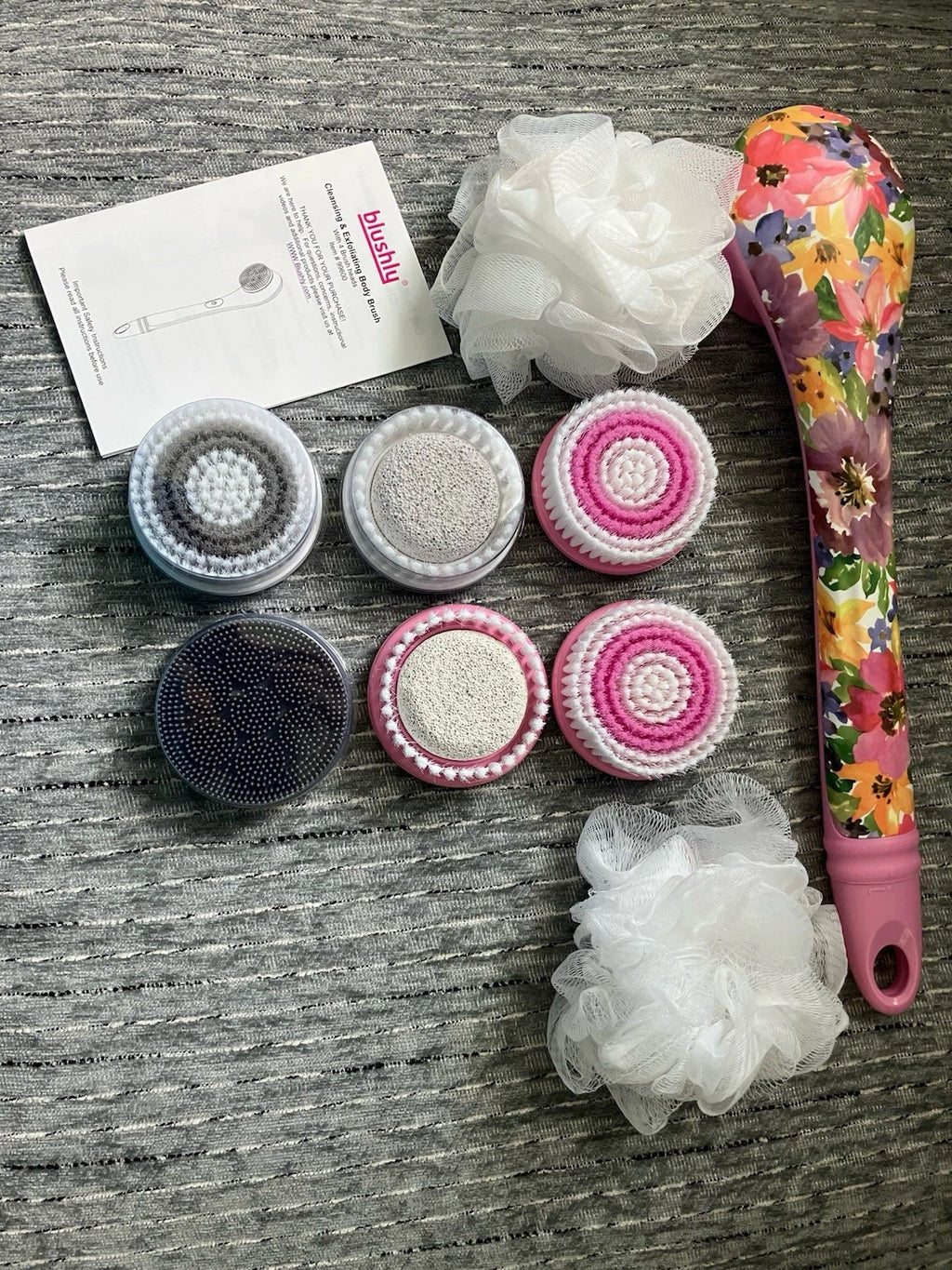 Blushly Cleansing & Exfoliating Body Brush With 8 Brush Heads