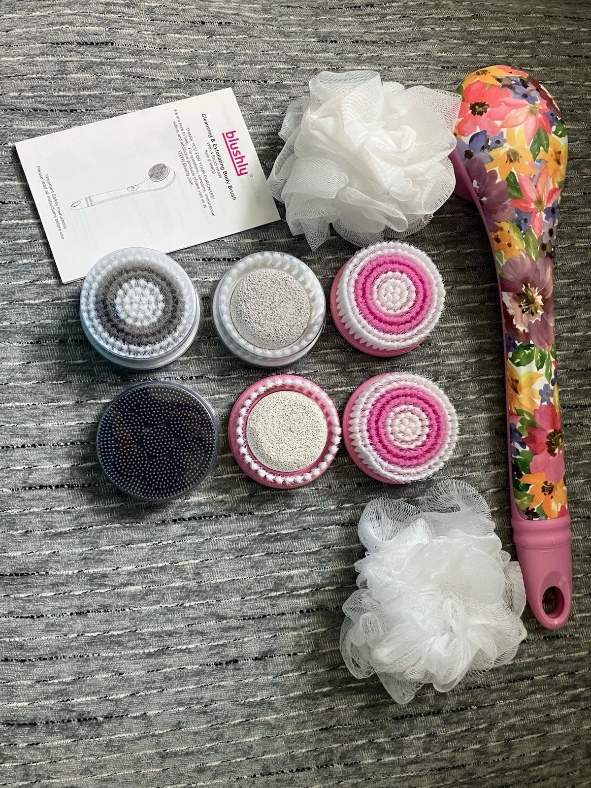 Blushly Cleansing & Exfoliating Body Brush With 8 Brush Heads