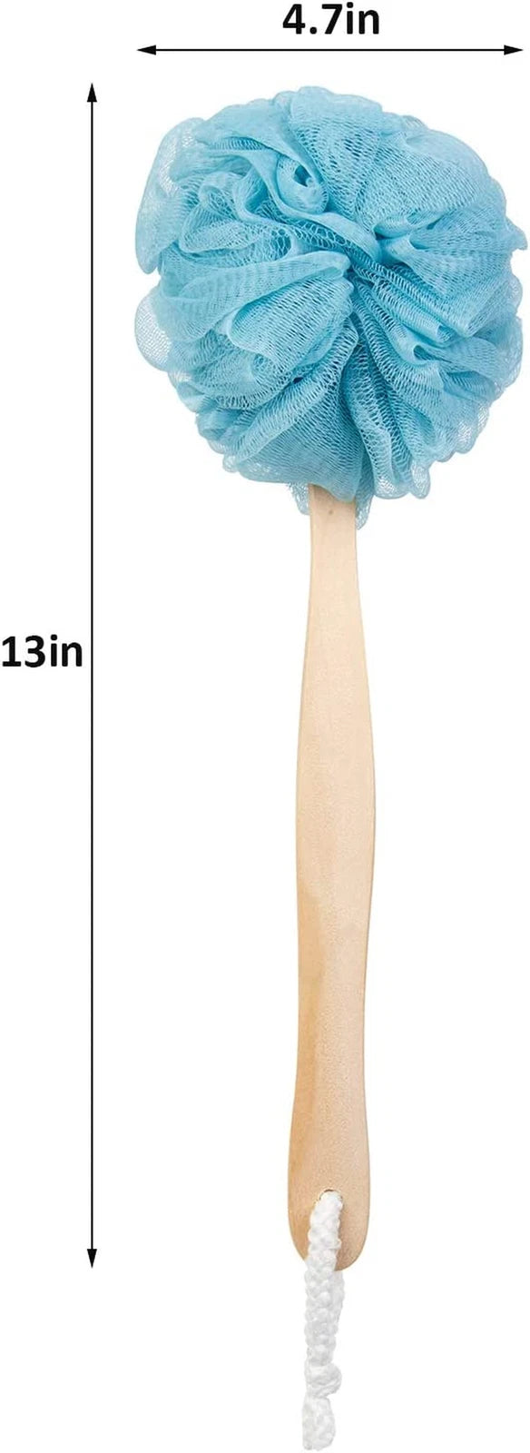 Loofah Back Scrubber for Shower,Wooden Handle Bath Sponge Lufa Shower Brush, Sof