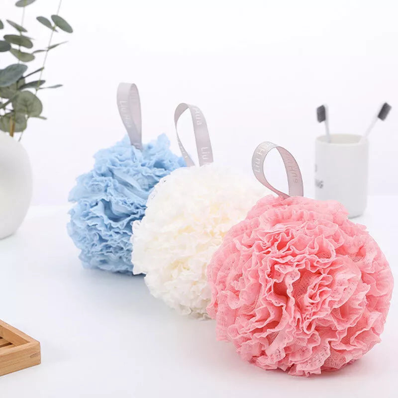 Exfoliating Bath Brush Soft Mesh Sponge Back Scrubber Body Wash Shower Loofah🎀