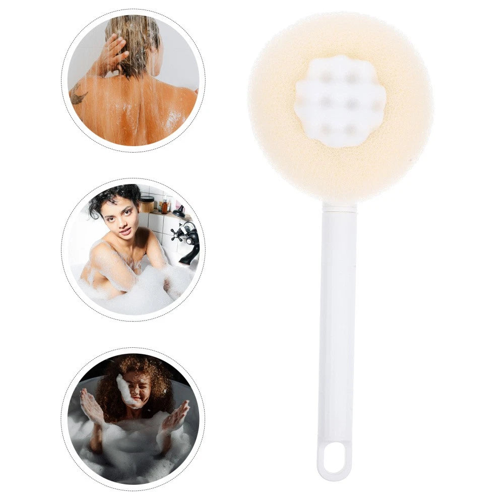 Bath Brush Sponge Back Scrubber with Handle Adaptive Shower Brushes