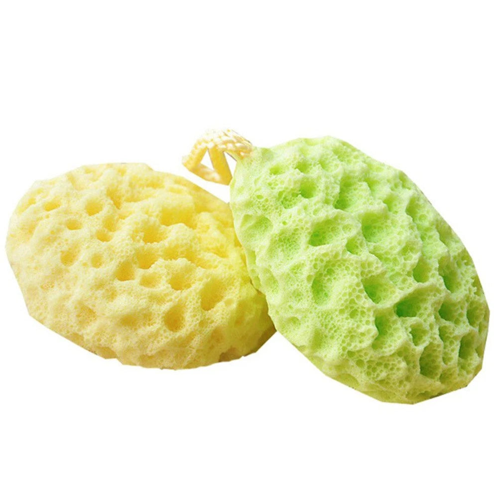3 Pcs Bath Sponge Honeycomb Shower Brush Seaweed Cotton Exfoliating Cleaning