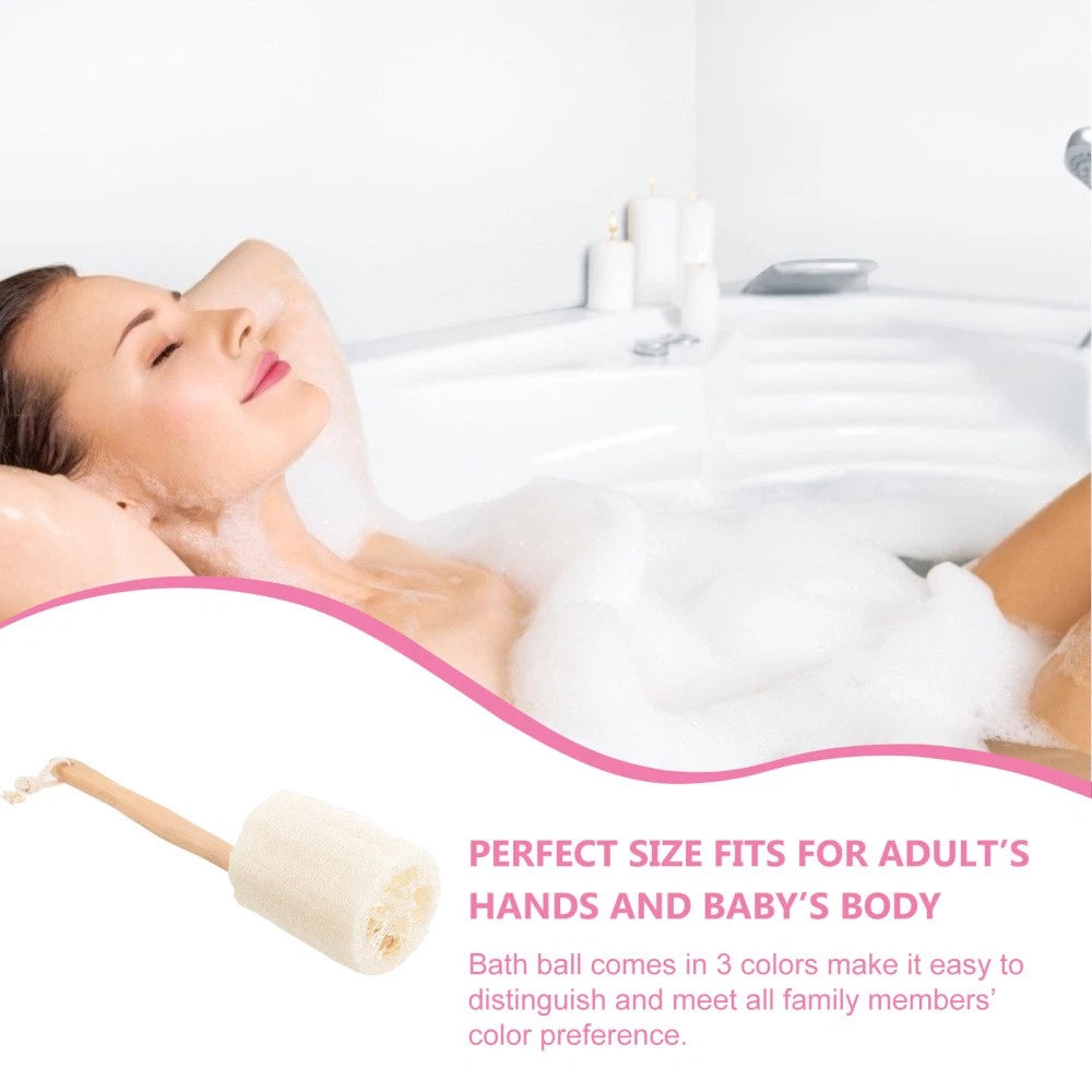 Loofah With Handle Shower Brush Exfoliating Body Scrubber Bath Tool Exfoliator