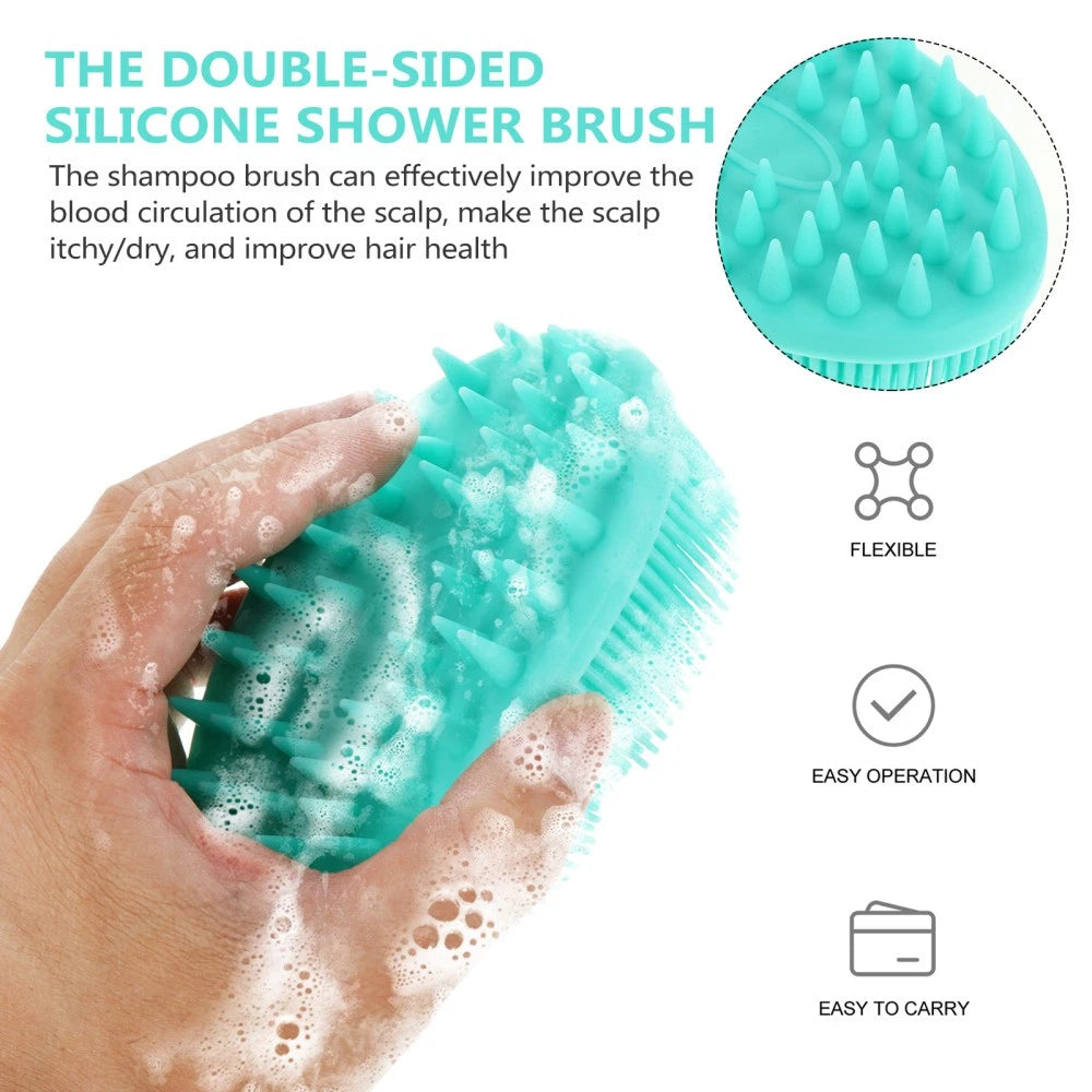 Slicone Back Scrubber Bath Body Brush Shower Brush Scalp Scrubber